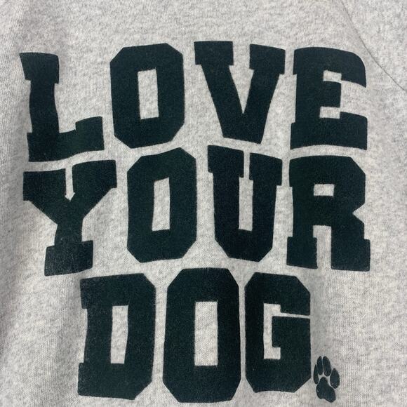 Chaser Sweatshirt Womens Small Love Your‎ Dog Crewneck Gray Raglan Ladies S - Picture 2 of 7
